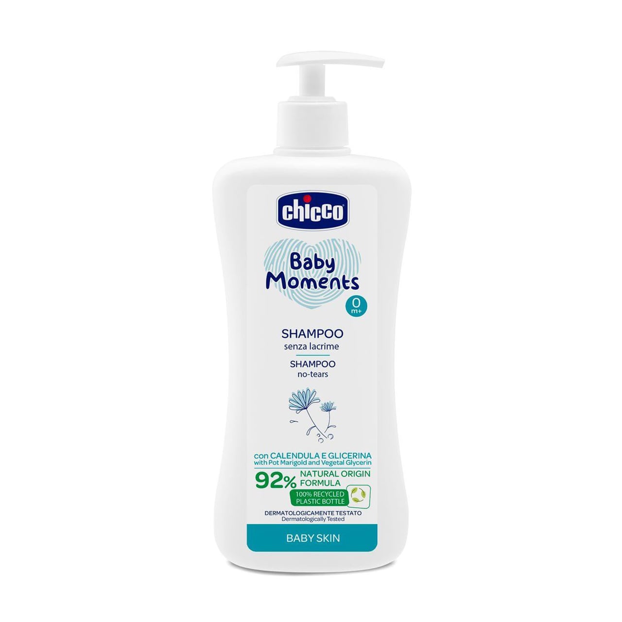 Дитячий шампунь Chicco Baby Moments No-tears Shampoo Без сліз, без парабенів, 500 мл